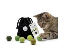 LucyBalu® Matcha Lot de 6 balles en Feutre Laine pour Chat I Vert