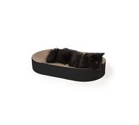 LucyBalu® SCRACTHBED Lit à griffer pour chat | Lit en carton | Lit en carton | Planche à gratter XXL pour chat | Meubles à gratter pour chat | Carton à gratter | Jouet à gratter pour chat | Noir