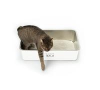 LucyBalu® Steeloo Litière Chat XXL bassine Acier Inoxydable I Blanc