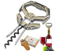 LUCYLANKER Ah So Ouvre-Bouteille pour Bouteilles Vintage, Tire-Bouchon de Vin Vieux avec Étui en Cuir Portable, Décapsuleur pour Connaisseurs de Vin à Déboucher, Cadeaux pour Amateurs de Vin (Bronze3)