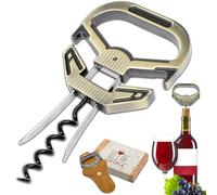LUCYLANKER Ah So Ouvre-Bouteille pour Bouteilles Vintage, Tire-Bouchon de Vin Vieux avec Étui en Cuir Portable, Décapsuleur pour Connaisseurs de Vin à Déboucher, Cadeaux pour Amateurs de Vin (Bronze2)