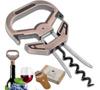 LUCYLANKER Ouvre Bouteille de Vin, 3 en 1 Ah So Ouvre Bouteille, Tire Bouchon de Vin Vieux avec Étui en Cuir Portable, Cadeau pour Cadeau Amateur de Vin (Cuivre Rouge - Élégant)