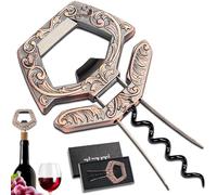 LUCYLANKER Ouvre Bouteille de Vin, 3 en 1 Ah So Ouvre Bouteille, Tire Bouchon Double Lame, Avec Décapsuleur de Bière, Cadeau pour Cadeau Amateur de Vin (Rouge Cuivre)