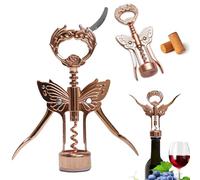 LUCYLANKER Tire Bouchon, Ouvre Bouteille de Vin, Décapsuleur en Forme D'aile de Papillon avec Coupe Capsule, Compatible avec Tous Les Bouchons En Liège, Cadeau pour Les Amateurs de Vin (Doré)