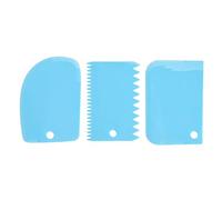 LUDAKE Lot de 3 grands peignes à gâteau en plastique bleu pour glaçage, crème au beurre, glaçage