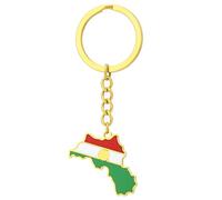 LUDAKE Porte-clés avec motif carte du Kurdistan - Porte-clés portable - Motif carte nationale - Accessoire pour collectionneurs