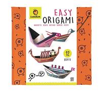 Ludattica Origami: Bateaux 22,5x22,5x0,5cm, 12 Feuilles avec Accessoires, dans Une Pochette en Feutrine, 5+, pour Enfants, Inclut Feuilles d'origami, Accessoires