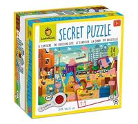 Ludattica - Puzzle secret Le chantier - Puzzle 24 pièces enfants 3+ - Deux jeux en un - Taille 50 x 35 cm - Fabriqué en Italie