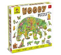 Ludattica Puzzles : Woody Puzzel FORÊT 25x35cm, 48 pièces, 12 Figurines, en Bois, 5+