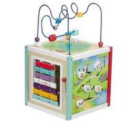 Ludendo Cube Bois Multi Activités - Easykado - Cube de motricité pour enfants 18 mois - 3 ans - Tableau créatif, Labybulle inclus
