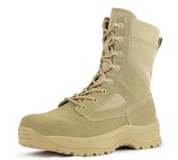 LUDEY Bottes Militaire Homme Rangers Combat Tactiques Bottes de Randonnée et Travail D'extérieur Légères Sable 43EU