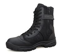 LUDEY Hommes Bottes Militaire avec Fermeture Latérale, Patrouille Combat Armée Tactique Recrues Bottes d'uniforme d'entraînement Chaussure A-307 B-47 EU Noir