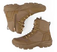 LUDEY Léger Rangers Bottes Militaire Homme Fermeture Éclair Latérale YKK Durable Chaussure Bottes de Police Bottes de Combat Tactique Respirantes Marron 45EU