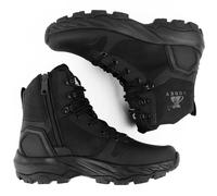 LUDEY Léger Rangers Bottes Militaire Homme Fermeture Éclair Latérale YKK Durable Chaussure Bottes de Police Bottes de Combat Tactique Respirantes Noir 44EU