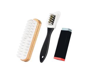 LUDHEP 3 pcs Suede Shoe Brush Kit, Brosse, Gomme a Daim, Brosse Multifonction pour Daim et Nubuck