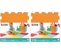 Ludi 10004 Tapis de Sol Épais pour l’Éveil de Bébé Puzzle Géant, Couleur Unie (Lot de 2)