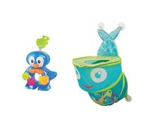 Ludi - 2240 - Coffret Pingouin - Jouets pour le Bain + Ludi - 40002 - Grand Filet De Bain - Poisson