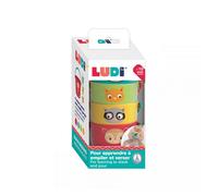 Ludi Jouets de bain – 4 seaux gigognes pour bébé, plage et piscine – À partir de 10 mois