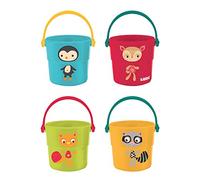 LUDI - 4 Seaux Gigognes - Jouets de Bain pour Bébé, de Plage et pour Piscine - À Partir de 10 Mois