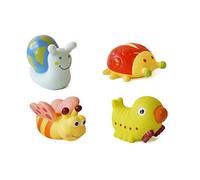 LUDI - Animaux arroseurs en Plastique pour Jouer dans Le Bain. Dès 6 Mois. 4 Animaux de la Campagne : Escargot, Coccinelle, Abeille et Chenille. Jouet à emmener à la Plage - Aspergeurs Nature - 2220