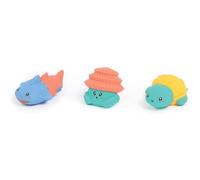 Ludi - Aquacopains - 3 Aspergeurs en Silicone lavables et interchangeables - 3 Animaux Arroseurs pour Jouer dans Le Bain ou à la Plage- Dès 10 Mois