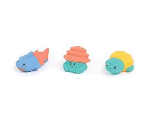Ludi - Aquacopains - 3 Aspergeurs en Silicone lavables et interchangeables - 3 Animaux Arroseurs pour Jouer dans Le Bain ou à la Plage- Dès 10 Mois