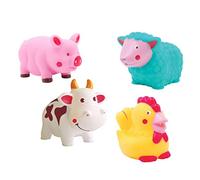 LUDI - Aspergeurs de Bain, Ferme - 4 Animaux Arroseurs pour Jouer dans Le Bain ou à la Plage - Jouets de Bain pour Bébé - À Partir de 10 Mois