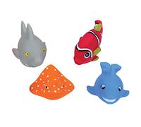 LUDI - Aspergeurs de Bain, Poissons - 4 Animaux Arroseurs pour Jouer dans Le Bain ou à la Plage - Jouets de Bain pour Bébé - À Partir de 10 Mois