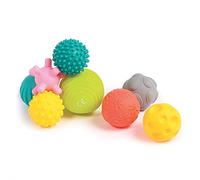 Ludi Assortiment de 8 balles d’éveil Balles d’éveil Assorties | Formes et Couleurs différentes | en Plastique Souple | À partir de 6 Mois