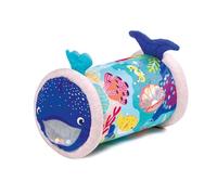 LUDI - Baby Roller Baleine - Rouleau Gonflable d’activités - 6 activités sensorielles - Développe motricité et Coordination - Dès 6 Mois - 45 x 30 cm