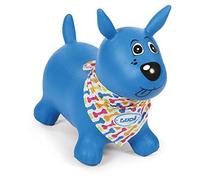 Ludi - Chien Sauteur Bleu - Jouet Sauteur Gonflable - Développe la motricité. Plastique PVC épais et résistant - Intérieur et Extérieur - Système de gonflage Inclus - 58 x 27 x 48 cm - Dès 10 Mois
