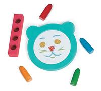 LUDI - Coffret Aquacolor - Jeu de coloriage de Bain - 4 Crayons effaçables + 1 Miroir Souple - Dès 10 Mois