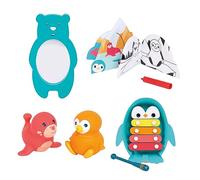 Ludi Coffret de bain Arctique, xylophone, miroir, crayon de bain, 2 aspergeurs, Noir, dès 10 mois