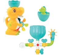 Ludi - Coffret De Bain Dino - 1 Circuit Deau A Construire, 1 Grand Dinosaure, 1 Bebe Dino Aspergeur - Jouet De Bain Pour Bebe A Ven Multicolore