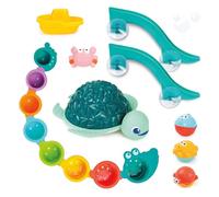 LUDI - Coffret de Bain XXL - 16 Jeux d’Eau interactifs - Toboggans, Tortue Lumineuse et Cups Pluie - Développe motricité et Coordination - Dès 10 Mois