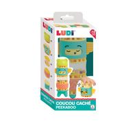 LUDI - Coucou Caché Totem PICOTON - Jeu de Construction, d'éveil et d'Assemblage - Développe la motricité et la Dextérité - Jouet Coloré à Empiler et Encastrer pour Bébé Dès 10 Mois