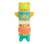 LUDI - Coucou Caché Totem PICOTON - Jeu de Construction, d'éveil et d'Assemblage - Développe la motricité et la Dextérité - Jouet Coloré à Empiler et Encastrer pour Bébé Dès 10 Mois