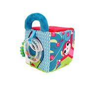LUDI - Cube D'Éveil Jungle En Tissu Doux - Jouets D'Éveil Bébé - Dès 3 Mois - Développe Le Toucher, La Motricité Fine & Le Bien-Être - Nombreuses Textures & Activités - Motif Single