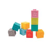 Ludi | 30043 | Cubes emboîtables | Jouet d’éveil | Set 9 pièces encastrables - Jeu d’empilement et de construction en plastique souple | Développement motricité fine | À partir de 10 mois