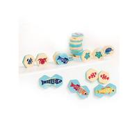 LUDI Jeu de bain 2-en-1 Memory & Puzzle 16 pièces avec ventouses et bocal - dès 18 mois