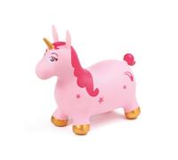 Ludi - Jumping Ballon Sauteur Licorne pour Enfants - 61x53x24 cm - Jouet Dynamique en PVC avec Poignées Ergonomiques - pour Intérieur et Extérieur - Inclut Système de Gonflage - Dès 10 Mois
