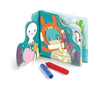 Ludi- Livre 2 Crayons de Coloriage (Rouge et Bleu) Jeu de Bain pour Bébé-Plastique Doux et Résistant à l’Eau-Développer l’Imaginaire et Le Vocabulaire-À Partir de 10 Mois, 40058, Multicolor