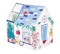 Ludi - Maison D'Intérieur - Dès 2 Ans - pour Faire comme Les Grands - Fenêtre, Filets D'Aération, Boîte Aux Lettres, Grande Porte - Structure Résistante - Démontable Et Pliable - 90 x 120 x 120 cm