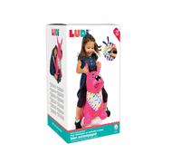 LUDI - Chien sauteur rose - Jouet sauteur gonflable - Développe la motricité. Plastique PVC épais et résistant - Intérieur et Extérieur - Système de gonflage inclus - 58 x 27 x 48 cm - Dès 10 mois