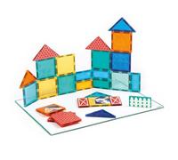 LUDI - Panneau Magnétique - Jeu de Construction - 2D et 3D - 27 Pièces Aimantées - Manipulation et Assemblage - Facile - Dès 2 Ans