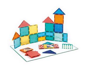 LUDI - Panneau Magnétique - Jeu de Construction - 2D et 3D - 27 Pièces Aimantées - Manipulation et Assemblage - Facile - Dès 2 Ans, Rouge, Bleu, Jaune, Vert, Etc.