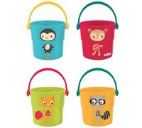 Ludi Jouets de bain – 4 seaux gigognes pour bébé, plage et piscine – À partir de 10 mois