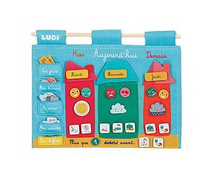 LUDI - Tableau de Routine pour Enfant “Le Temps qui Passe” - Panneau avec 60 Étiquettes Amovibles - Jouet Éducatif, Appréhender la Notion du Temps - Dès 3 Ans