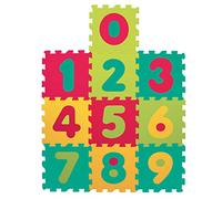 LUDI - Tapis de Sol et Jouet Éducatif - Puzzle Géant, Motifs Chiffres, 10 Dalles en Mousse, 10 Éléments pour Apprendre à Compter - À Partir de 10 Mois