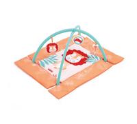 Ludi - Tapis Lion - Tapis Éveil Bébé - Moelleux Et Doux - Dès La Naissance - Développe Motricité, Dextérité Et Acuité Visuelle - Tapis, 2 Arches Amovibles Et 3 Activités Suspendues - 110 x 48 x 90 cm